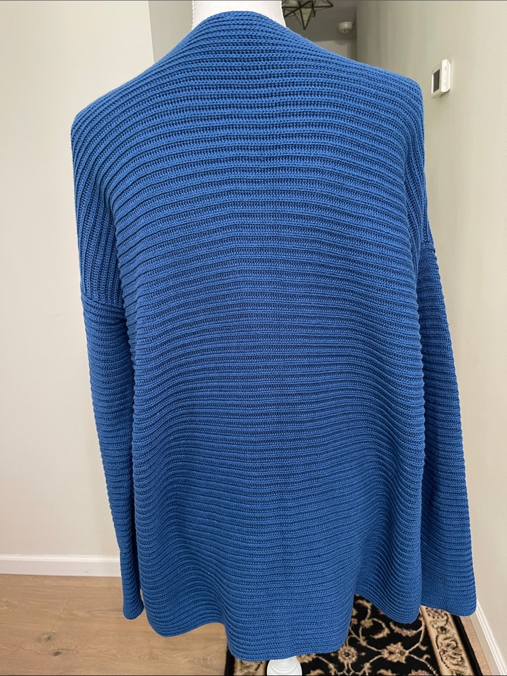 NWOT Anne Klein Royal Blue Rib Knit Boat Neck Sweater Tunic with Pockets Size L - Picture 12 of 13